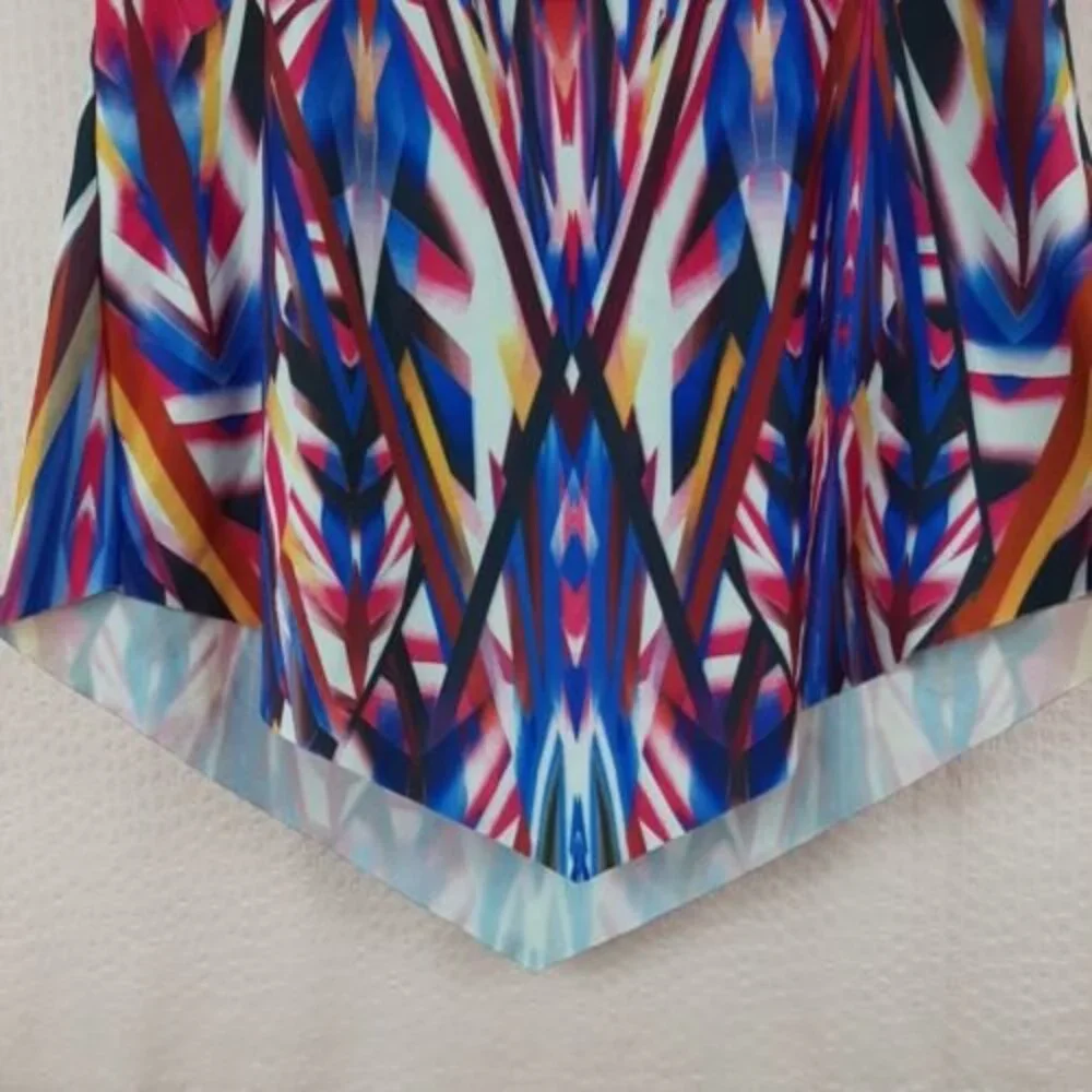 Becca by Rebecca Virtue Multi-Color Halter Padded Tankini Top Size S